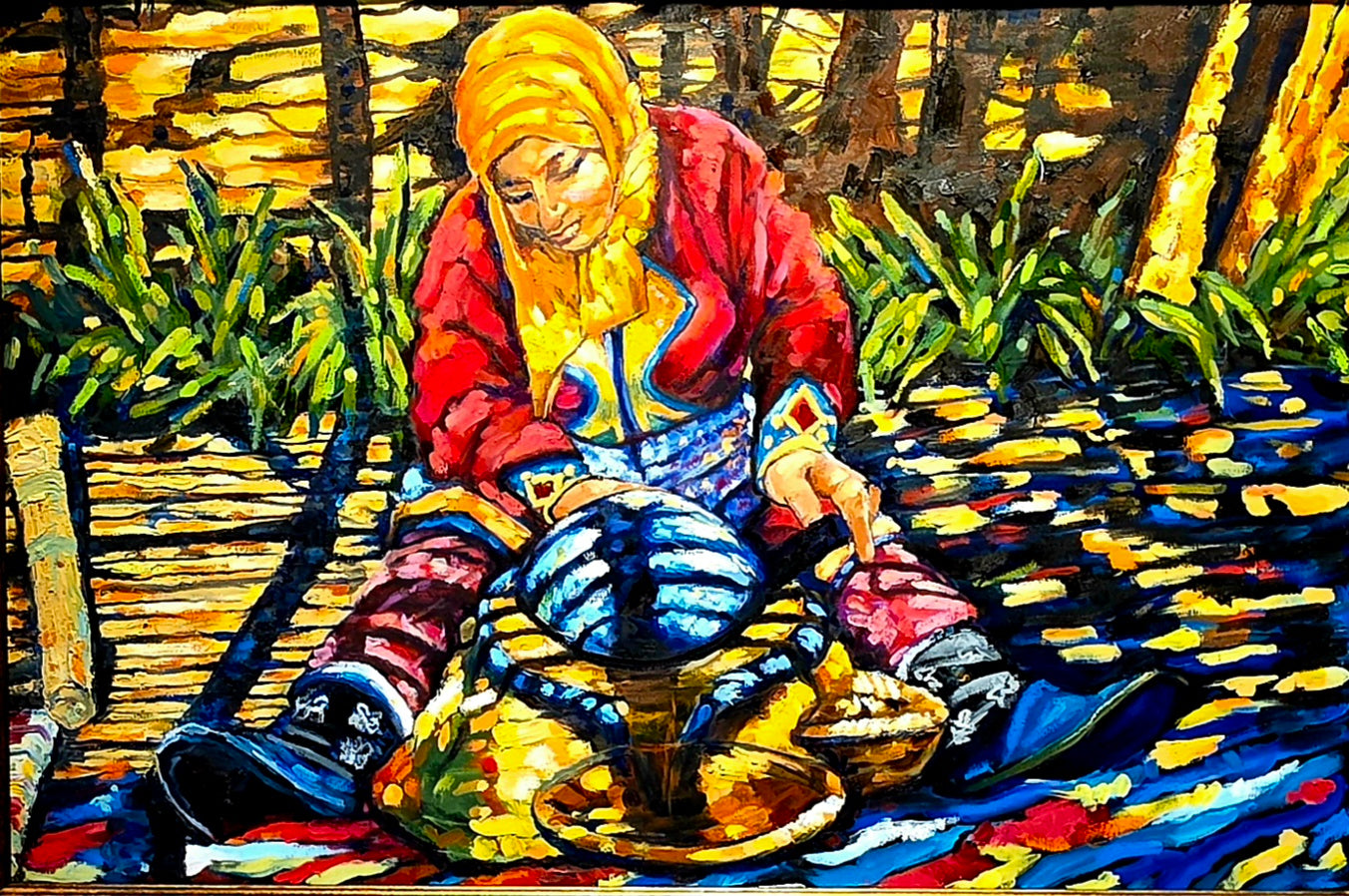 Amazigh Woman At Work by Emily Andress
