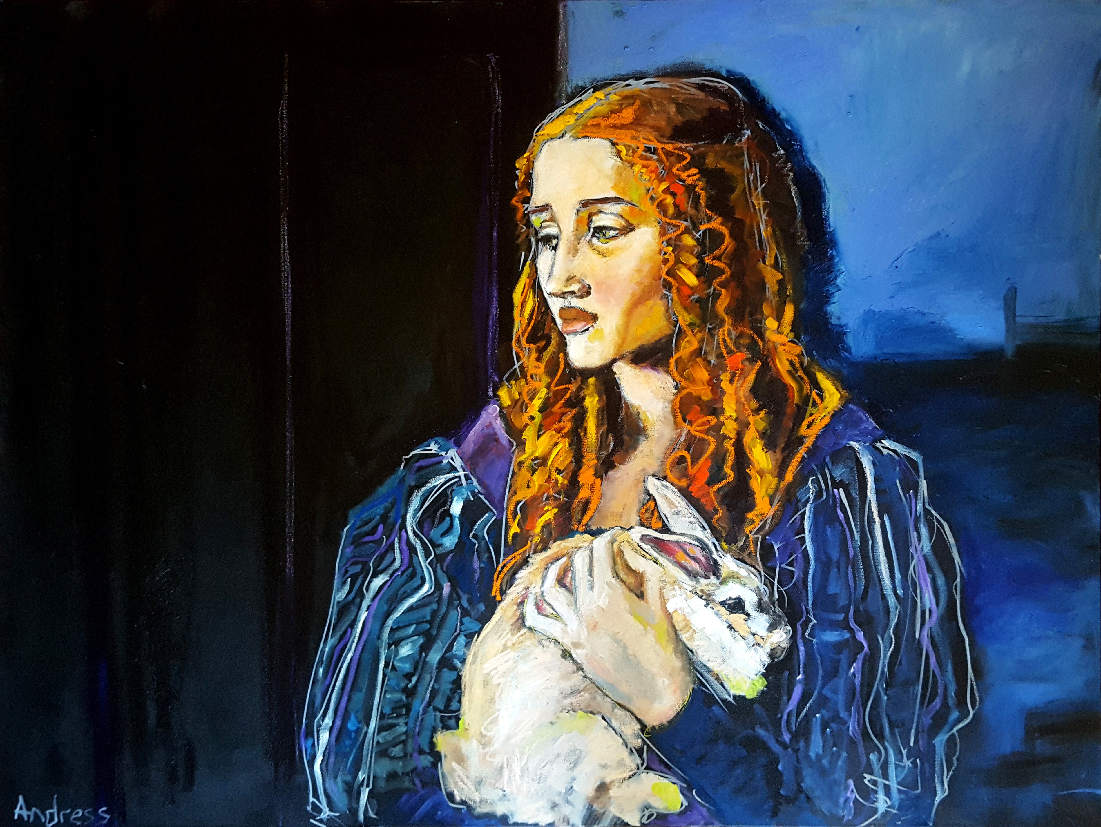Young Woman With Rabbit