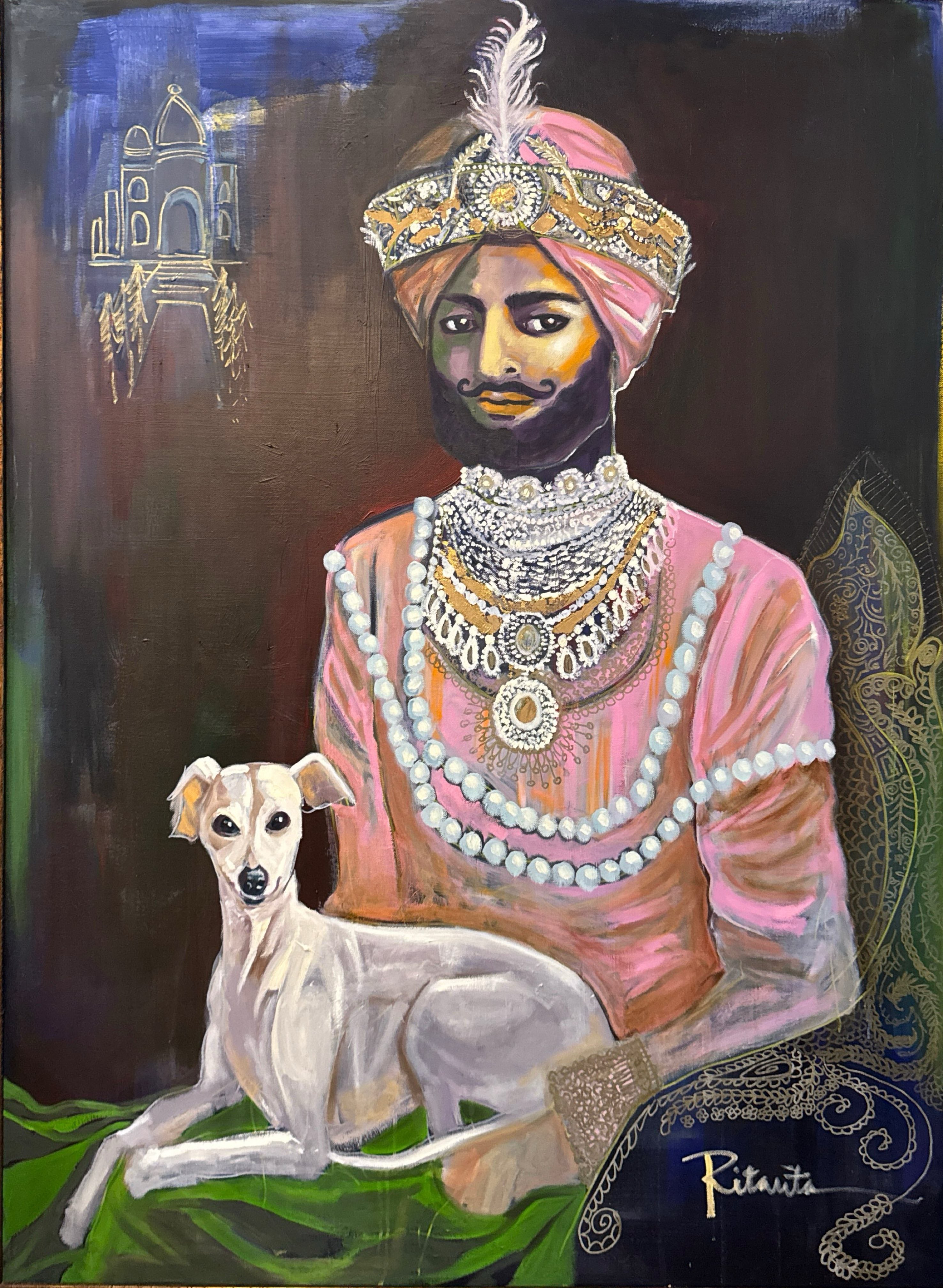Maharaji and Twiggy by Rex Ritarita