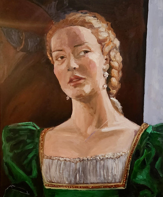 Young Woman in Green Dress